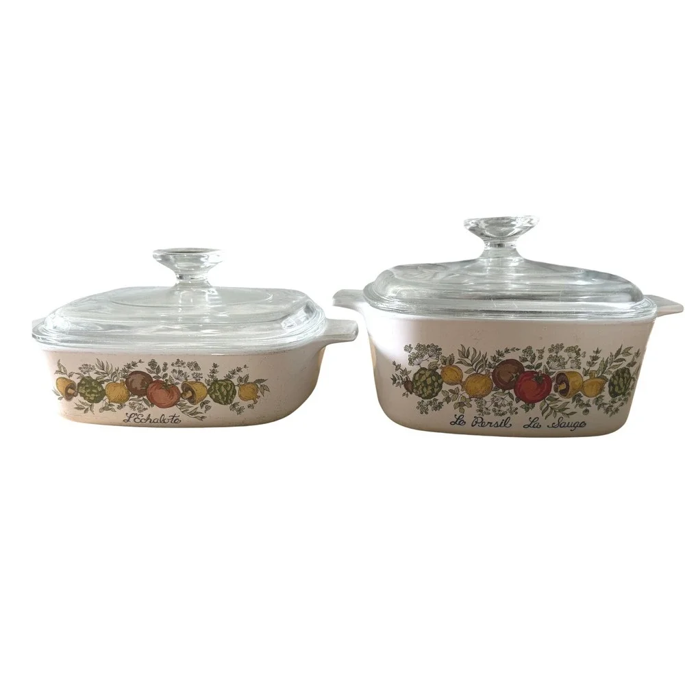 Corning Ware Spice‎ O' Life Casserole Dish Set L'Echalote Le Persil GrandmaCore